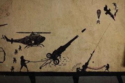 Graffiti in Afghanistan about the American war