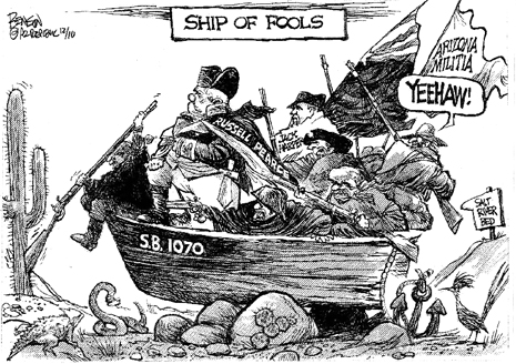 SB1070 Ship of Fools - Arizona's racist SB 1070 law which chases Mexicans out of Arizona