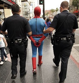 LAPD busts Spiderman on Hollywood Blvd
