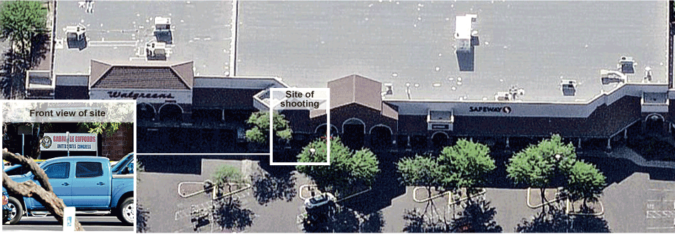 Gabrielle Giffords shooting site at a Safeway in Tucson, Arizona on Oracle just north of Ina