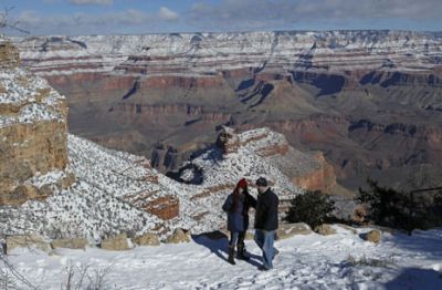 While snow is vary rare in Phoenix it happens every year at the Grand Canyon