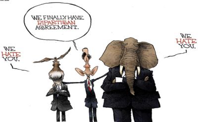 We finally have bipartisan agreement - Obama - We hate you - Republicans and Democrats